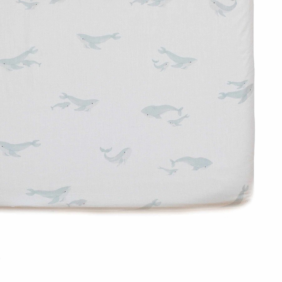 Nursery Hatchery Cribs Singapore Cot Sheets | Pehr Follow Me Whale Organic Cotton Crib Sheet