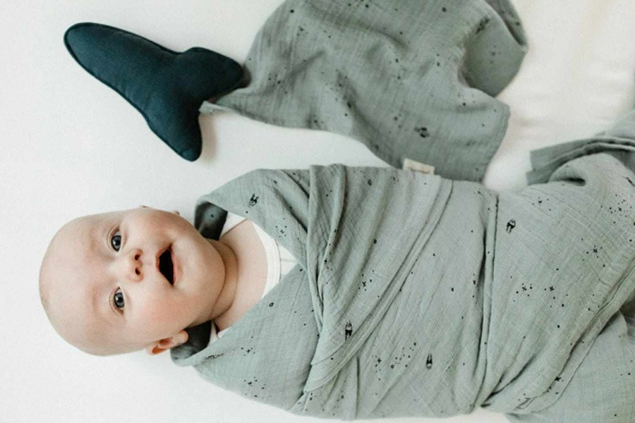 Bath & Clothing Pehr Baby Swaddles & Washcloths | Pehr Rocketman Organic Cotton Swaddle