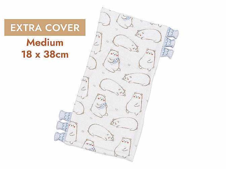 Nursery Lollibly Baby & Toddler Pillows | [Extra Cover] Cho Snuggy Buddy Pillow (Maru Bear: Medium 18 X 38Cm)