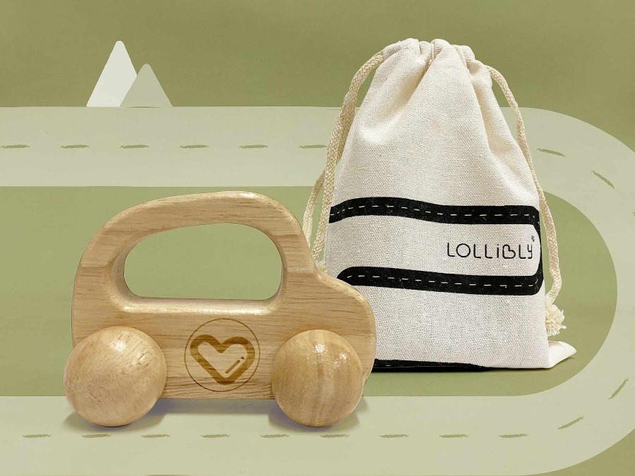 Play Lollibly | Lollibly Wooden Toy Car With Drawstring Bag