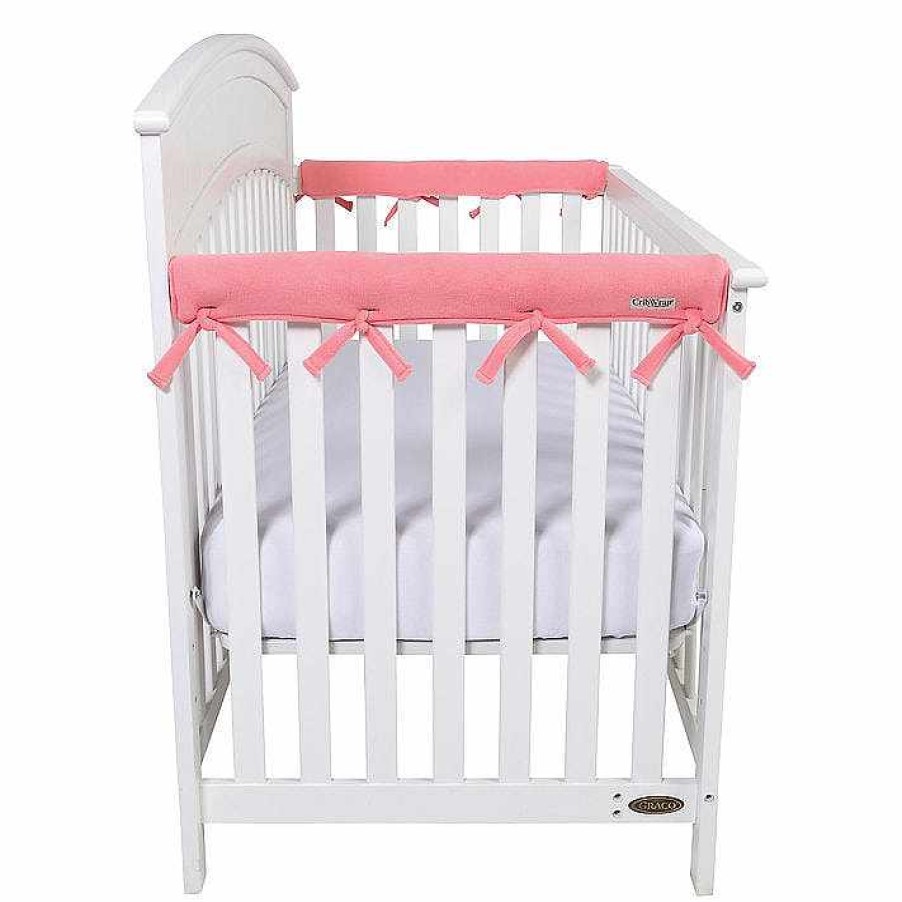 Nursery Trend Lab Cot Bumpers & Rail Protectors | Crib Wrap Rail Cover (Short, Coral, 2-Piece Set)