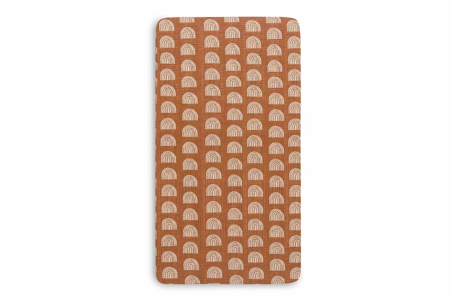 Nursery Lollibly Cot Sheets | Babyletto Organic Muslin Cotton Baby Cot Sheet (Terracotta Rainbow)