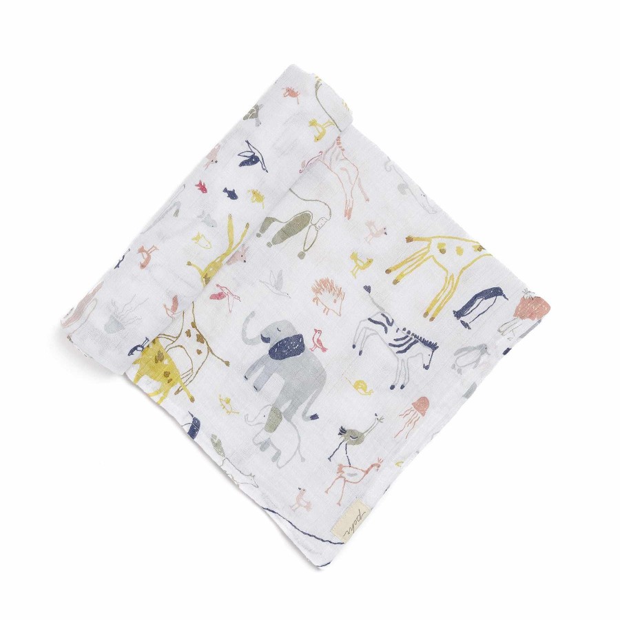 Bath & Clothing Pehr Baby Swaddles & Washcloths | Pehr Into The Wild Organic Cotton Swaddle