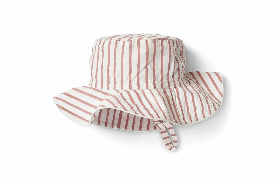 Bath & Clothing Pehr Baby Hats | Pehr Stripes Away Dark Pink Organic Cotton Bucket Hat