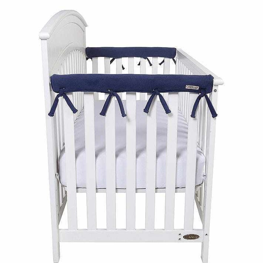 Nursery Trend Lab Cot Bumpers & Rail Protectors | Crib Wrap Rail Cover (Short, Navy, 2-Piece Set)