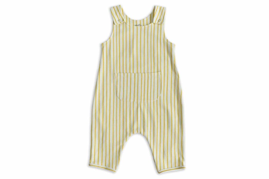 Bath & Clothing Pehr Baby Onesies & Rompers | Pehr Stripes Away Marigold Organic Cotton Overall