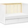 Nursery Babyletto Cribs & Cot Beds | Babyletto Bento 3-In-1 Convertible Storage Crib With Toddler Bed Conversion Kit White And Natural