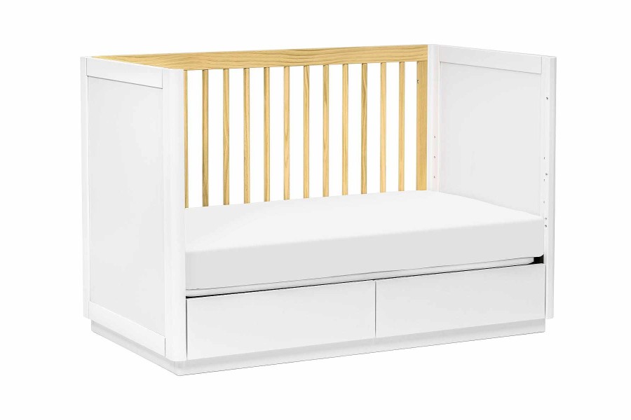 Nursery Babyletto Cribs & Cot Beds | Babyletto Bento 3-In-1 Convertible Storage Crib With Toddler Bed Conversion Kit White And Natural