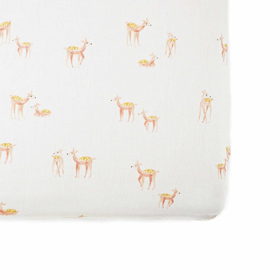 Nursery Pehr Cot Sheets | Pehr Follow Me Deer Organic Cotton Crib Sheet