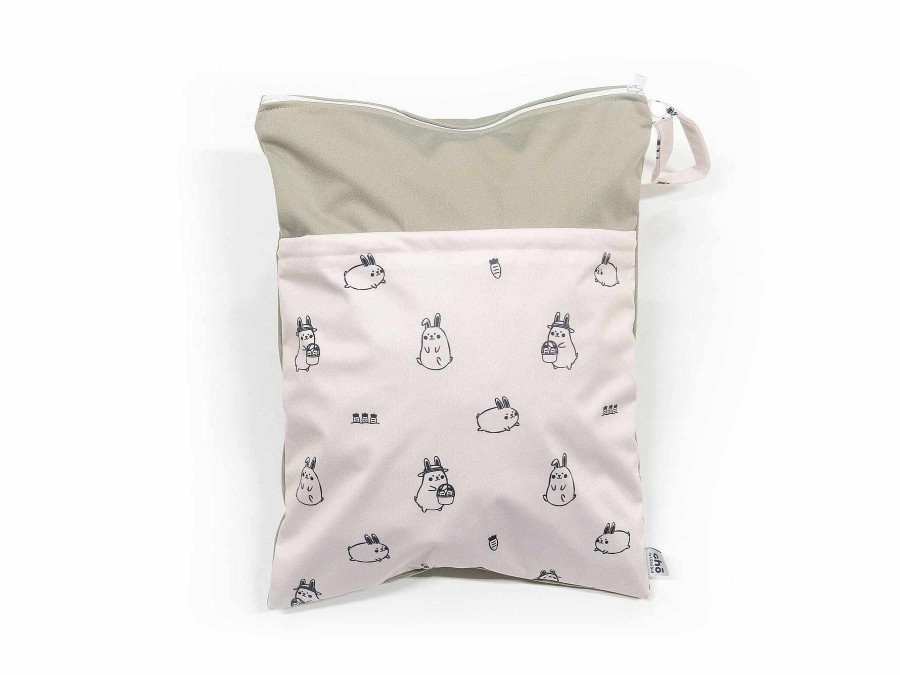 Gear & Travel Lollibly Diaper Bags & Wet Bags | Cho Waterproof Diaper Wet Bag: Momo Bunny Slate (40 X 30Cm)