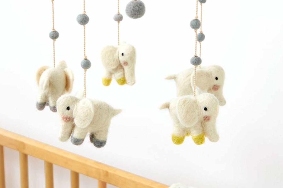 Nursery Pehr Crib Mobiles & Decorative Accents | Pehr Crib Mobile: Elephant Parade