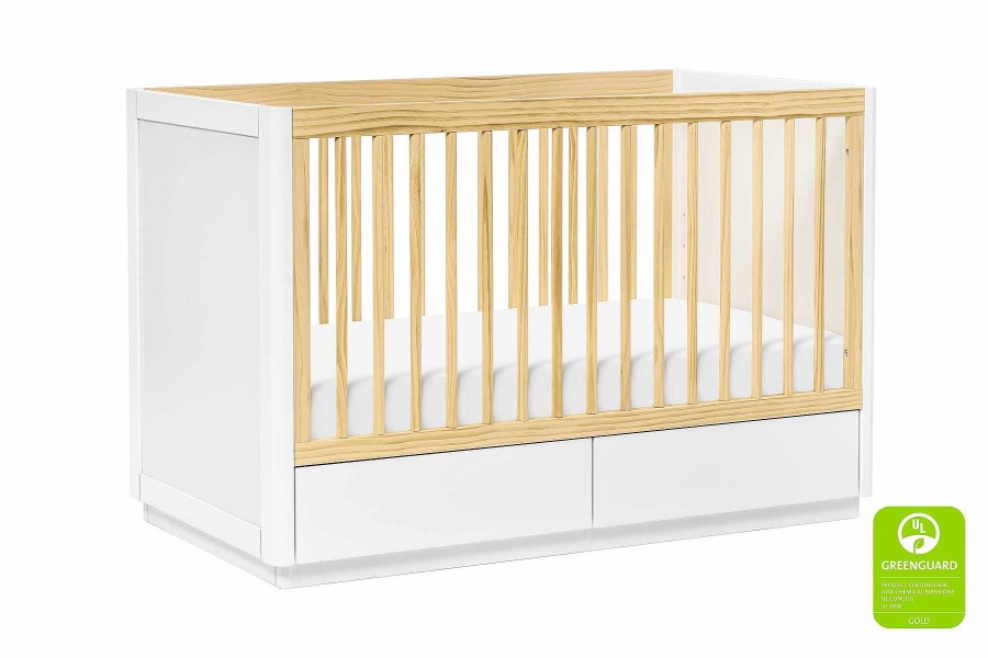 Nursery Babyletto Cribs & Cot Beds | Babyletto Bento 3-In-1 Convertible Storage Crib With Toddler Bed Conversion Kit White And Natural